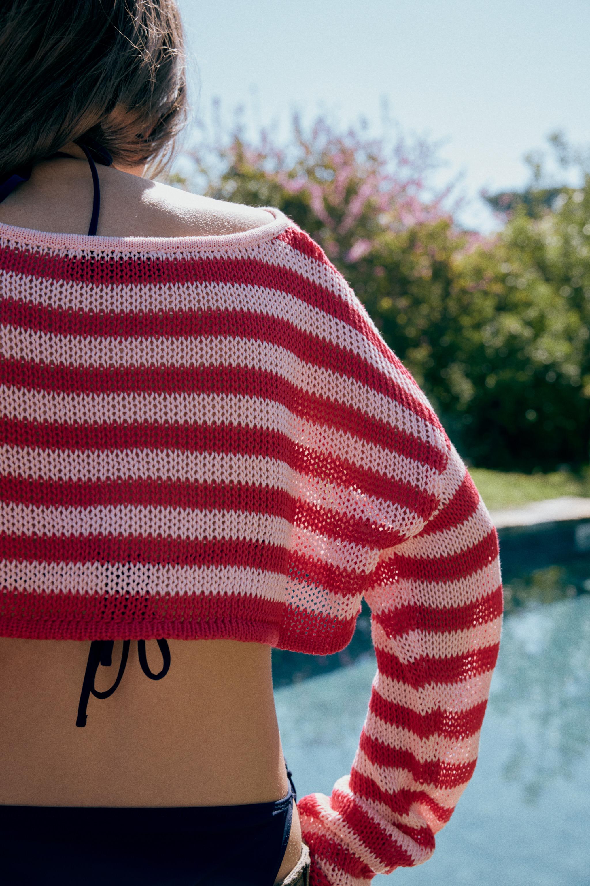 STRIPED KNIT CROP JUMPER